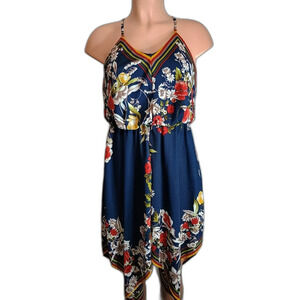 Bailey Blue Floral Navy Scarf Dress Size Small